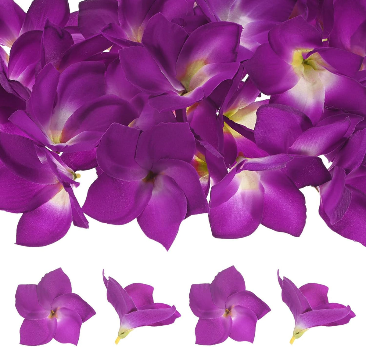 30-Pack Artificial Plumeria Flowers 3.9"/ 10cm, Sunset Red