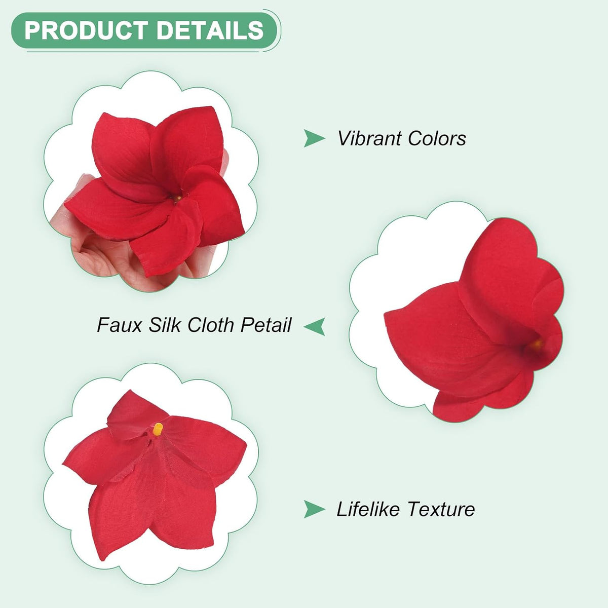 30-Pack Artificial Plumeria Flowers 3.9"/ 10cm, Sunset Red