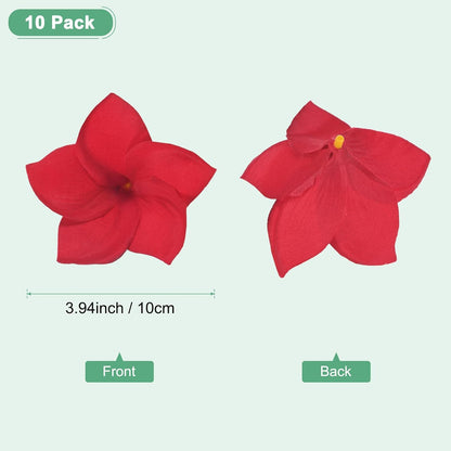30-Pack Artificial Plumeria Flowers 3.9"/ 10cm, Sunset Red