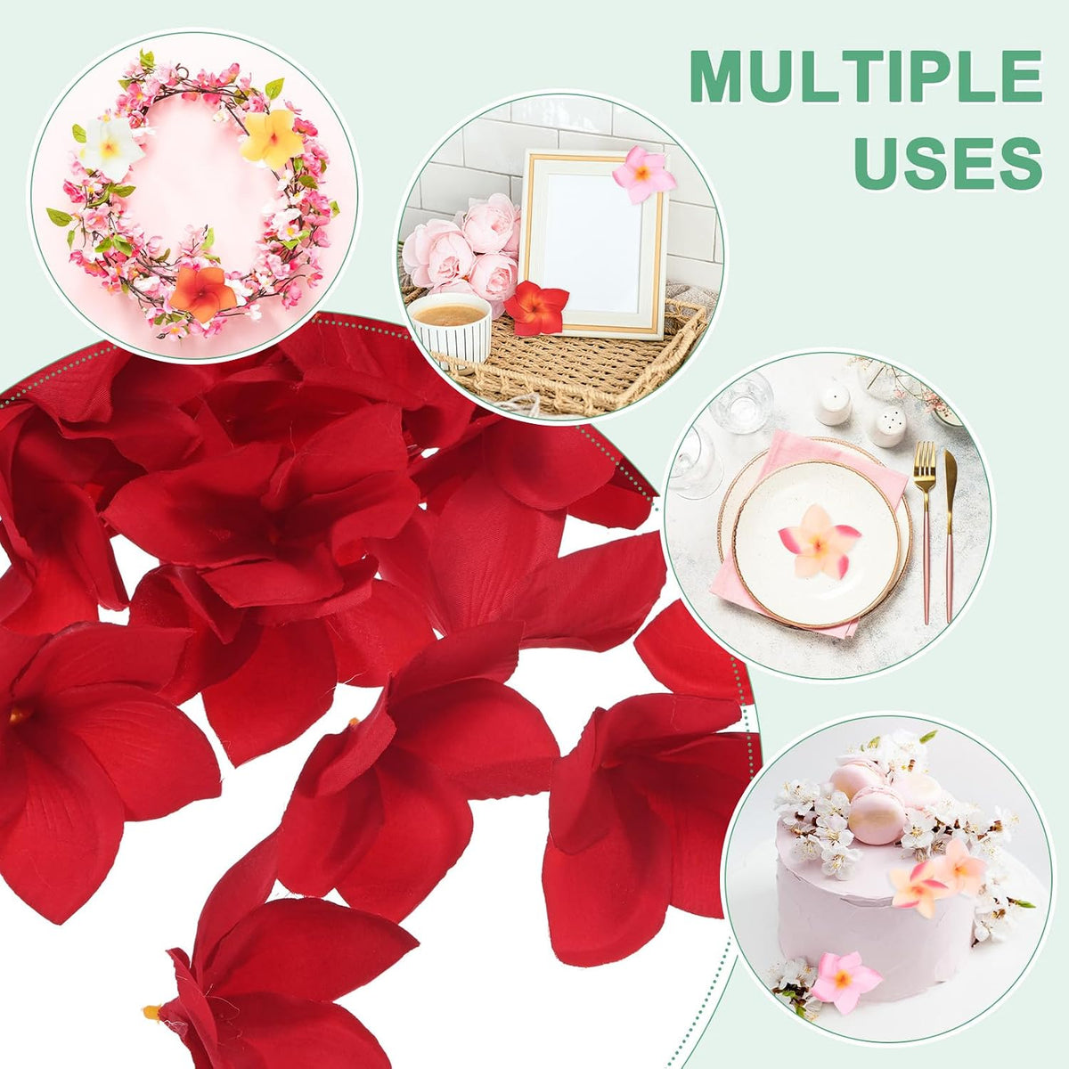 30-Pack Artificial Plumeria Flowers 3.9"/ 10cm, Sunset Red