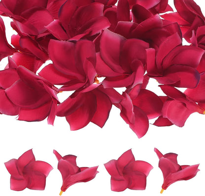 30-Pack Artificial Plumeria Flowers 3.9"/ 10cm, Sunset Red