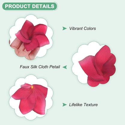 30-Pack Artificial Plumeria Flowers 3.9"/ 10cm, Sunset Red