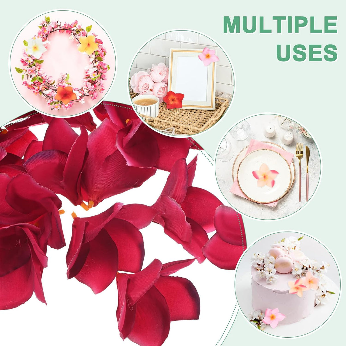 30-Pack Artificial Plumeria Flowers 3.9"/ 10cm, Sunset Red