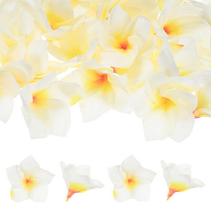 30-Pack Artificial Plumeria Flowers 3.9"/ 10cm, Sunset Red