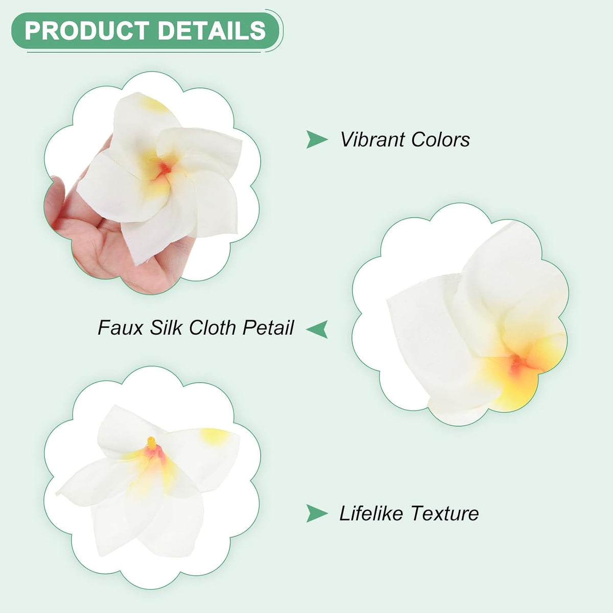 30-Pack Artificial Plumeria Flowers 3.9"/ 10cm, Sunset Red
