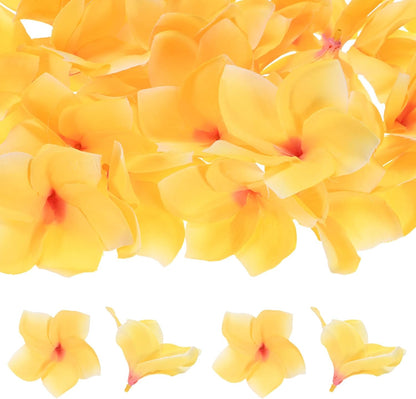 30-Pack Artificial Plumeria Flowers 3.9"/ 10cm, Sunset Red