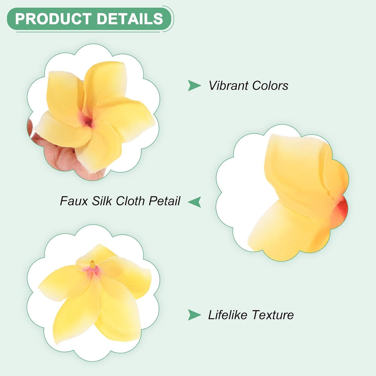 30-Pack Artificial Plumeria Flowers 3.9"/ 10cm, Sunset Red