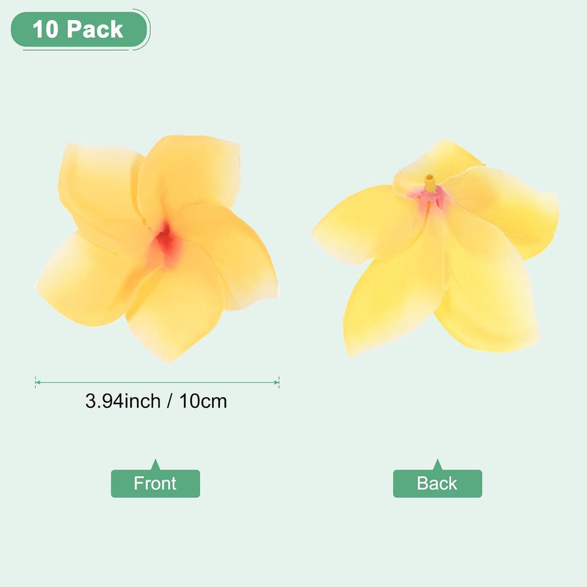 30-Pack Artificial Plumeria Flowers 3.9"/ 10cm, Sunset Red