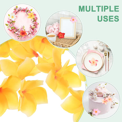 30-Pack Artificial Plumeria Flowers 3.9"/ 10cm, Sunset Red