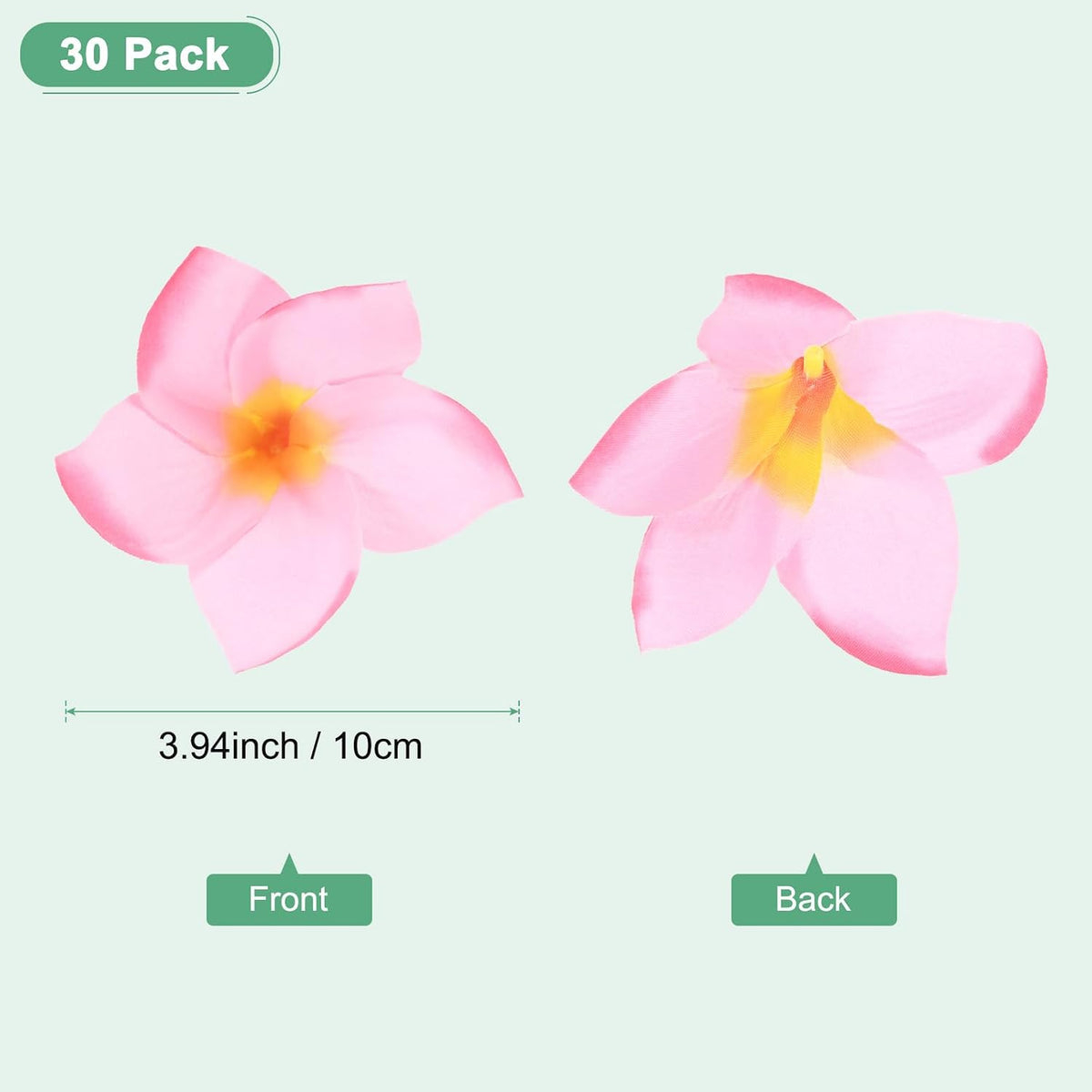 30-Pack Artificial Plumeria Flowers 3.9"/ 10cm, Sunset Red