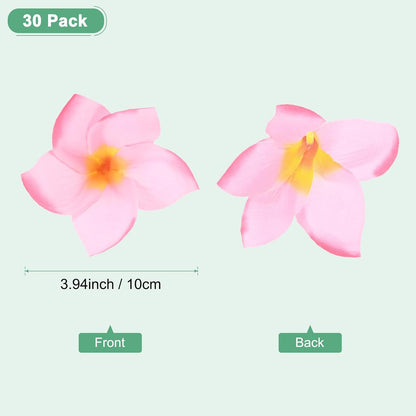30-Pack Artificial Plumeria Flowers 3.9"/ 10cm, Sunset Red