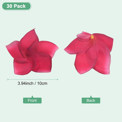 30-Pack Artificial Plumeria Flowers 3.9"/ 10cm, Sunset Red
