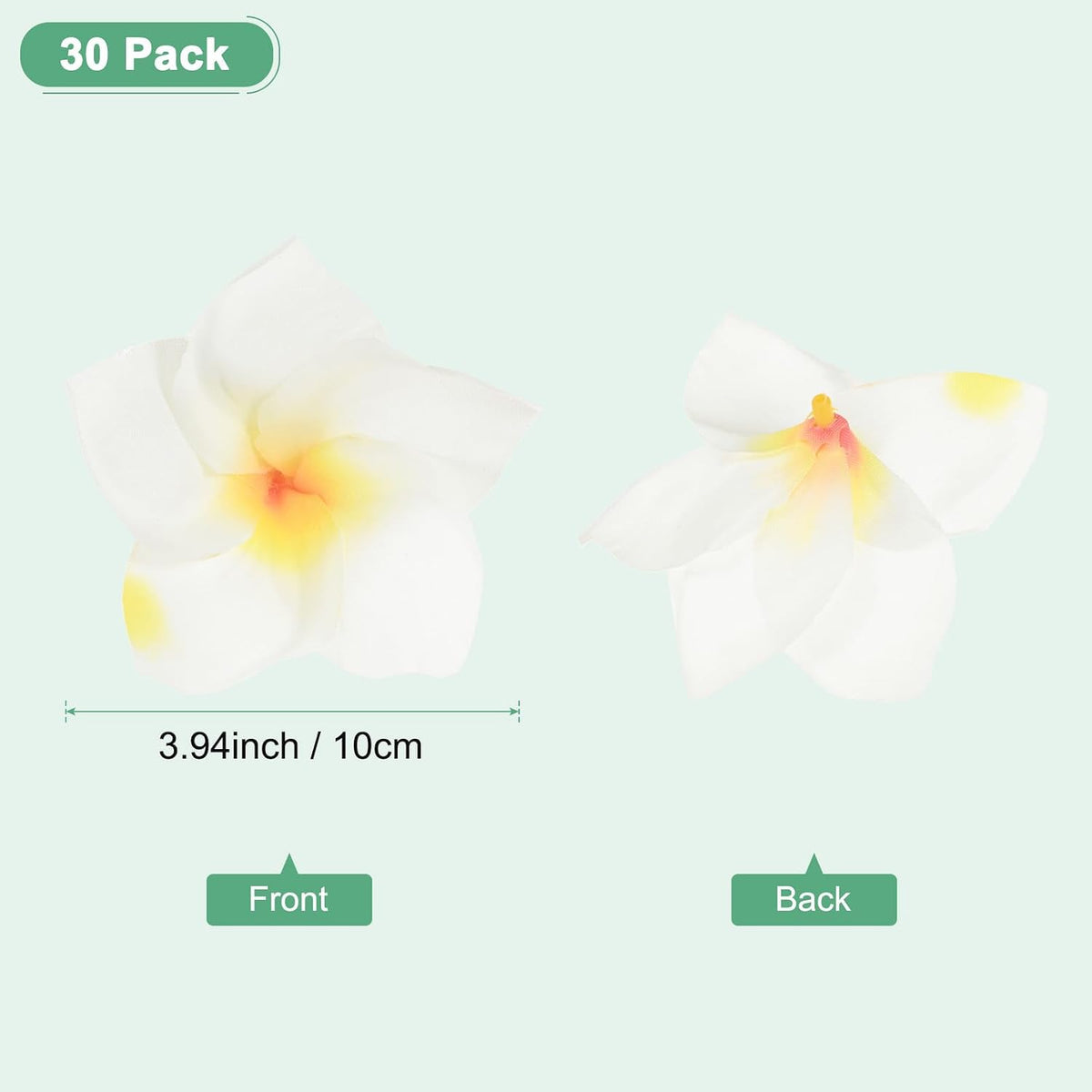 30-Pack Artificial Plumeria Flowers 3.9"/ 10cm, Sunset Red