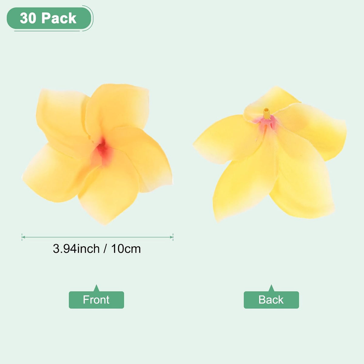 30-Pack Artificial Plumeria Flowers 3.9"/ 10cm, Sunset Red