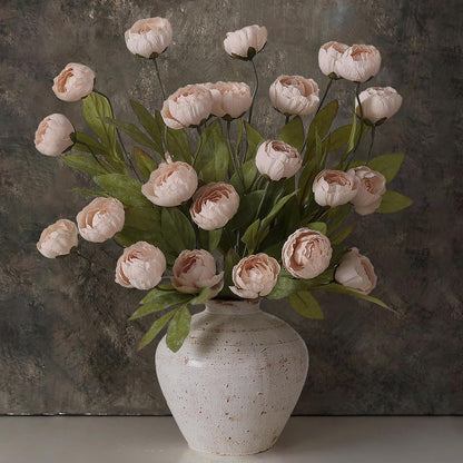 6 Pcs 27" Faux Silk Peony Artificial Flowers Stems for Vase(Cream) | Bulk Fake Peonies Branches with Stems, for DIY Bouquet Centerpieces Wedding Fillers Arrangements Shower Decoration