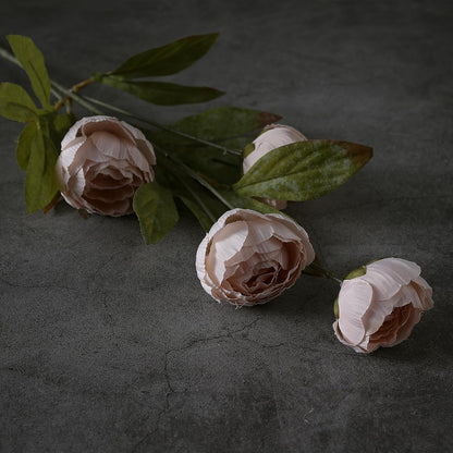 6 Pcs 27" Faux Silk Peony Artificial Flowers Stems for Vase(Cream) | Bulk Fake Peonies Branches with Stems, for DIY Bouquet Centerpieces Wedding Fillers Arrangements Shower Decoration