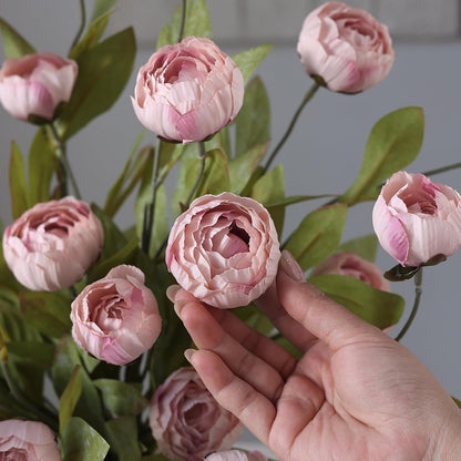6 Pcs 27" Faux Silk Peony Artificial Flowers Stems for Vase(Cream) | Bulk Fake Peonies Branches with Stems, for DIY Bouquet Centerpieces Wedding Fillers Arrangements Shower Decoration