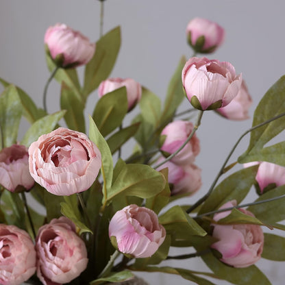 6 Pcs 27" Faux Silk Peony Artificial Flowers Stems for Vase(Cream) | Bulk Fake Peonies Branches with Stems, for DIY Bouquet Centerpieces Wedding Fillers Arrangements Shower Decoration