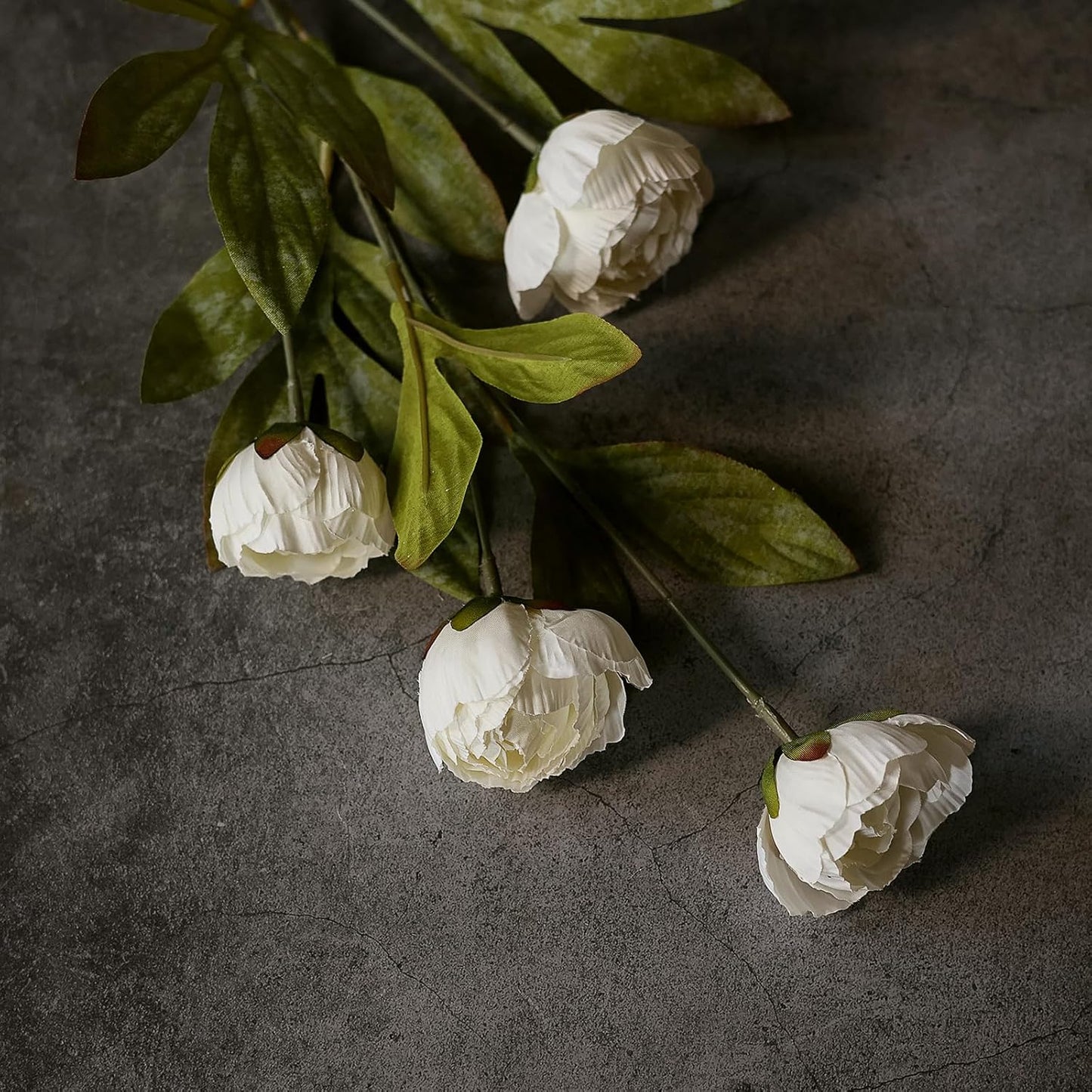 6 Pcs 27" Faux Silk Peony Artificial Flowers Stems for Vase(Cream) | Bulk Fake Peonies Branches with Stems, for DIY Bouquet Centerpieces Wedding Fillers Arrangements Shower Decoration