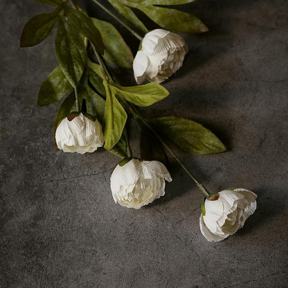 6 Pcs 27" Faux Silk Peony Artificial Flowers Stems for Vase(Cream) | Bulk Fake Peonies Branches with Stems, for DIY Bouquet Centerpieces Wedding Fillers Arrangements Shower Decoration