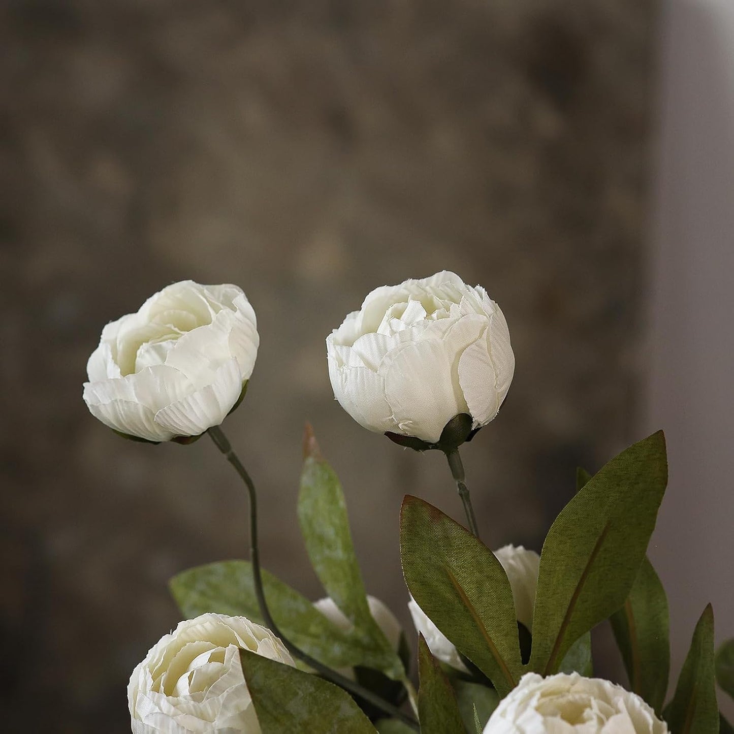 6 Pcs 27" Faux Silk Peony Artificial Flowers Stems for Vase(Cream) | Bulk Fake Peonies Branches with Stems, for DIY Bouquet Centerpieces Wedding Fillers Arrangements Shower Decoration