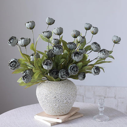 6 Pcs 27" Faux Silk Peony Artificial Flowers Stems for Vase(Cream) | Bulk Fake Peonies Branches with Stems, for DIY Bouquet Centerpieces Wedding Fillers Arrangements Shower Decoration