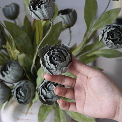 6 Pcs 27" Faux Silk Peony Artificial Flowers Stems for Vase(Cream) | Bulk Fake Peonies Branches with Stems, for DIY Bouquet Centerpieces Wedding Fillers Arrangements Shower Decoration