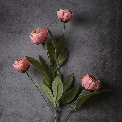 6 Pcs 27" Faux Silk Peony Artificial Flowers Stems for Vase(Cream) | Bulk Fake Peonies Branches with Stems, for DIY Bouquet Centerpieces Wedding Fillers Arrangements Shower Decoration