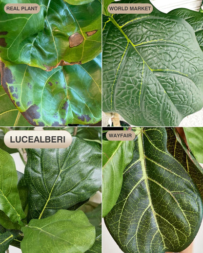 Artificial Fiddle Leaf Fig Tree 6FT with Cotton Basket