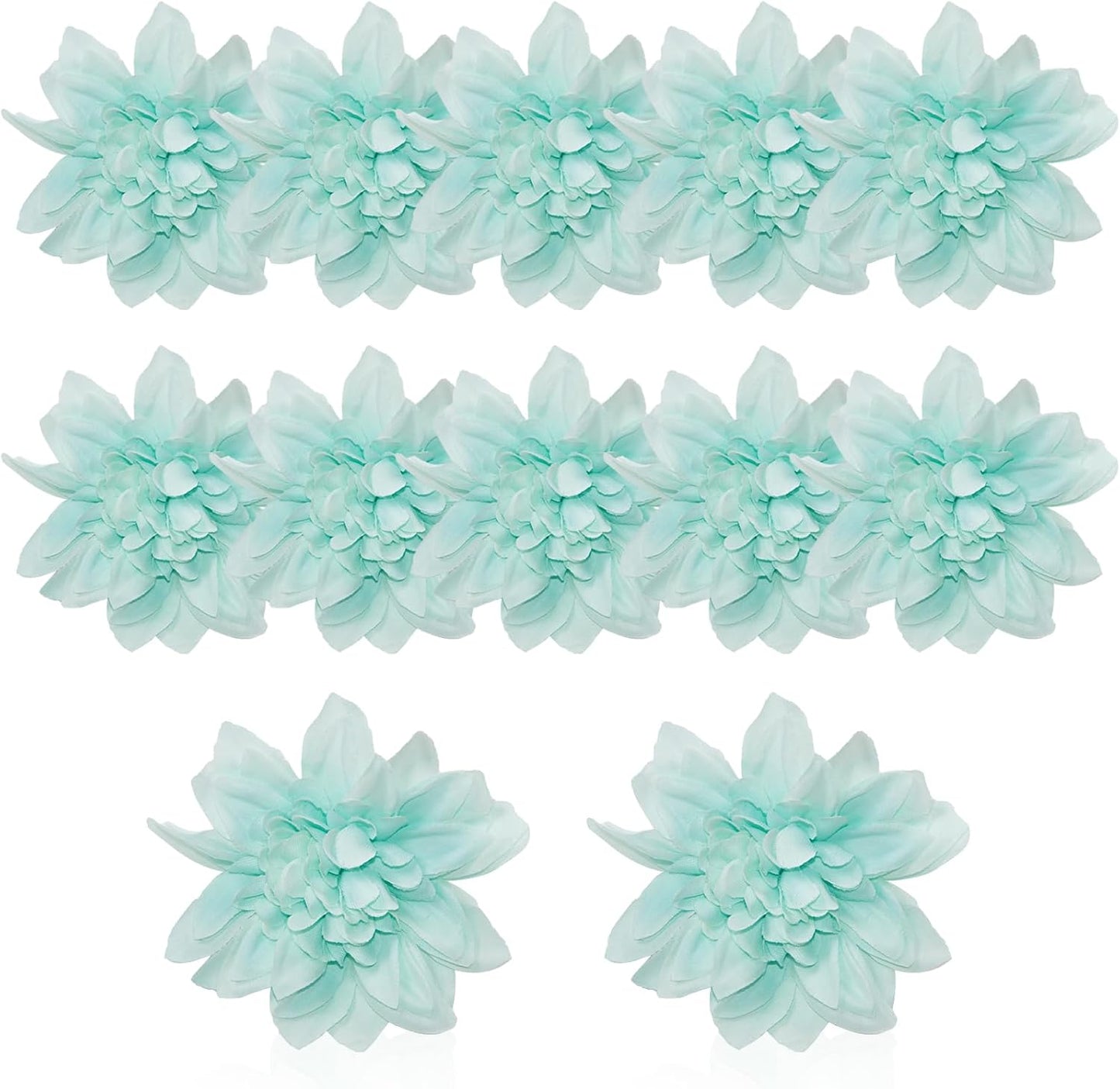 12 Pcs Fake Flowers Stemless Dahlia Flower Heads, 3.9 inch Dahlia Light Pink Artificial Flowers for Outdoors,Realistic Silk Flowers for Crafts Bouquets Wedding Home Table Centerpieces Decorations