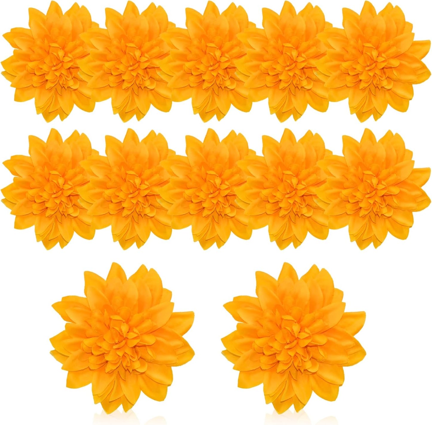 12 Pcs Fake Flowers Stemless Dahlia Flower Heads, 3.9 inch Dahlia Light Pink Artificial Flowers for Outdoors,Realistic Silk Flowers for Crafts Bouquets Wedding Home Table Centerpieces Decorations