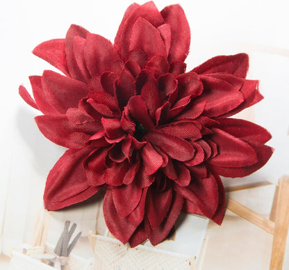 12 Pcs Fake Flowers Stemless Dahlia Flower Heads, 3.9 inch Dahlia Light Pink Artificial Flowers for Outdoors,Realistic Silk Flowers for Crafts Bouquets Wedding Home Table Centerpieces Decorations