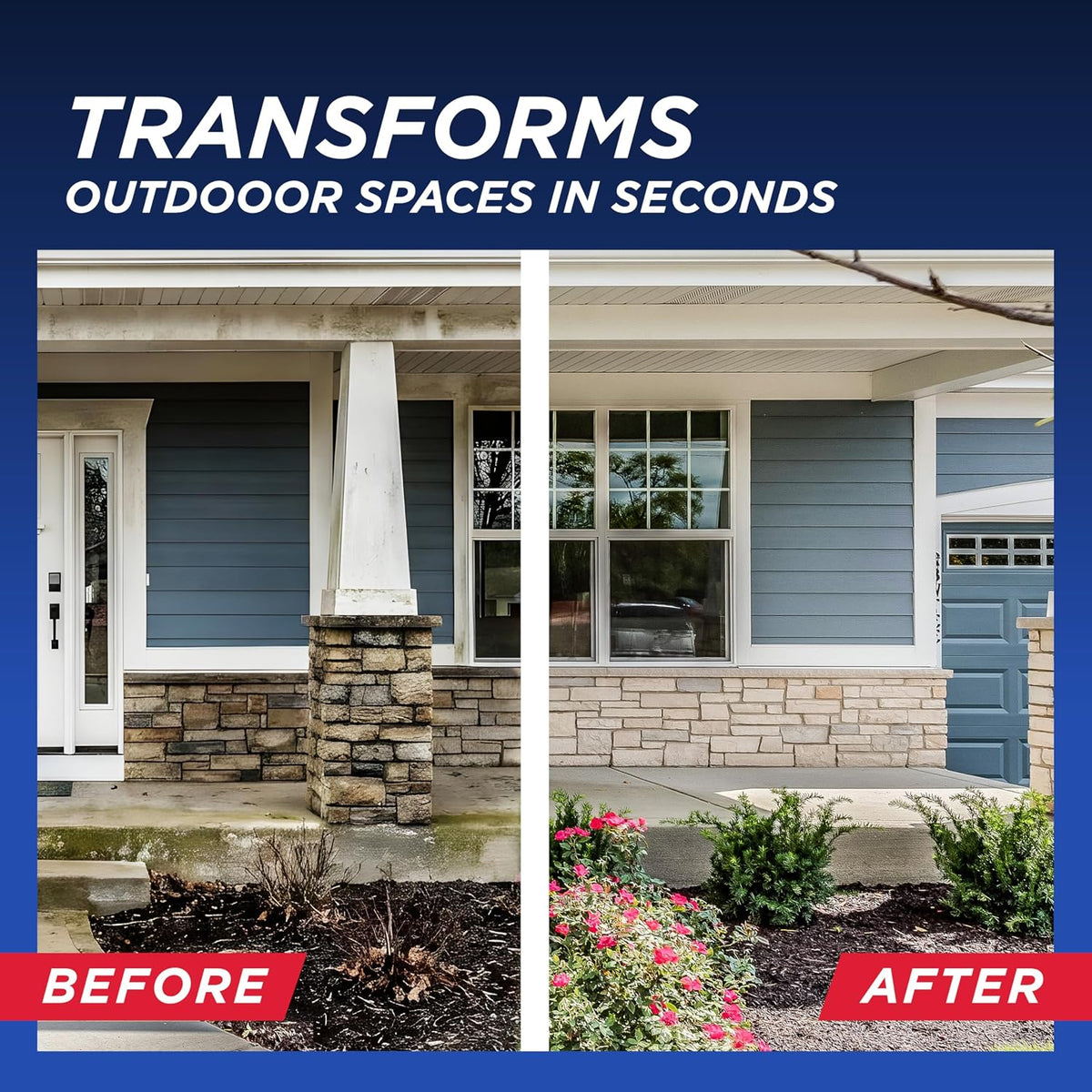Outdoor Cleaner | Cleans Moss Stains from House, Vinyl Siding, Deck, Patio, Fence - 3 Capped Bottles, 1 Hose End Spray Attachment (64 Fl Oz (Pack of 3)