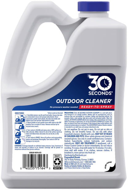 Outdoor Cleaner | Cleans Moss Stains from House, Vinyl Siding, Deck, Patio, Fence - 3 Capped Bottles, 1 Hose End Spray Attachment (64 Fl Oz (Pack of 3)