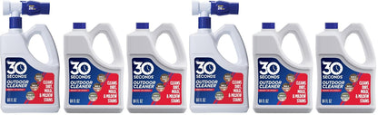 Outdoor Cleaner | Cleans Moss Stains from House, Vinyl Siding, Deck, Patio, Fence - 3 Capped Bottles, 1 Hose End Spray Attachment (64 Fl Oz (Pack of 3)