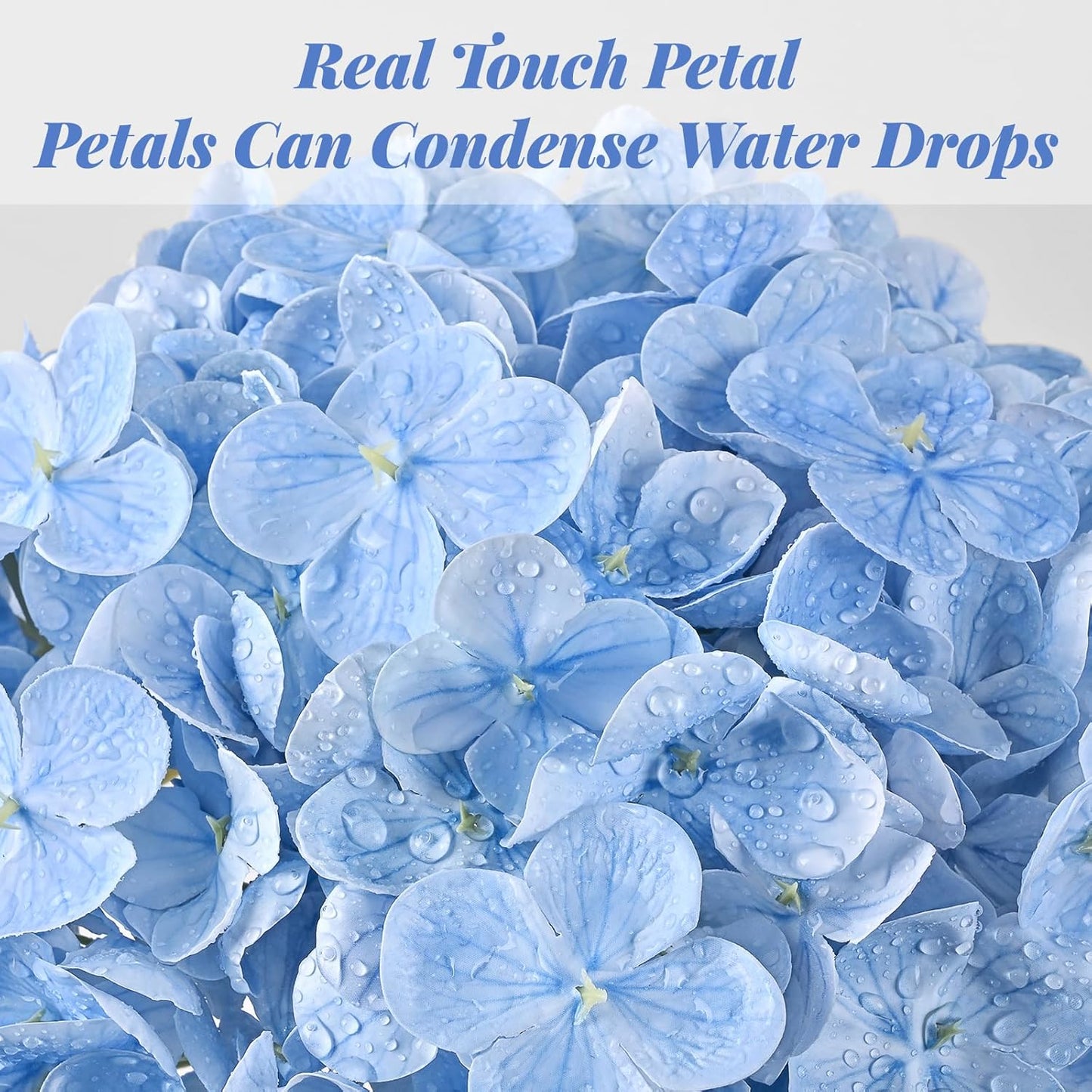 3Pcs 21in Hydrangea Artificial Flowers, Latex Real Touch Hydrangeas Lifelike Large Hydrangea Flowers for Home Decor Party Arrangements Wedding Bouquets Centerpieces (Blue)