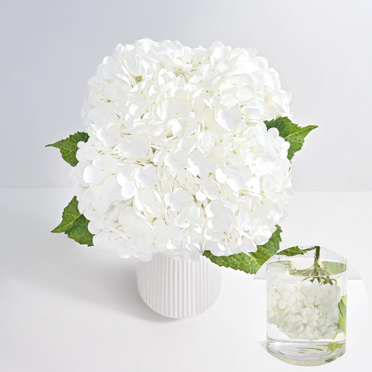 3Pcs 21in Hydrangea Artificial Flowers, Latex Real Touch Hydrangeas Lifelike Large Hydrangea Flowers for Home Decor Party Arrangements Wedding Bouquets Centerpieces (Blue)