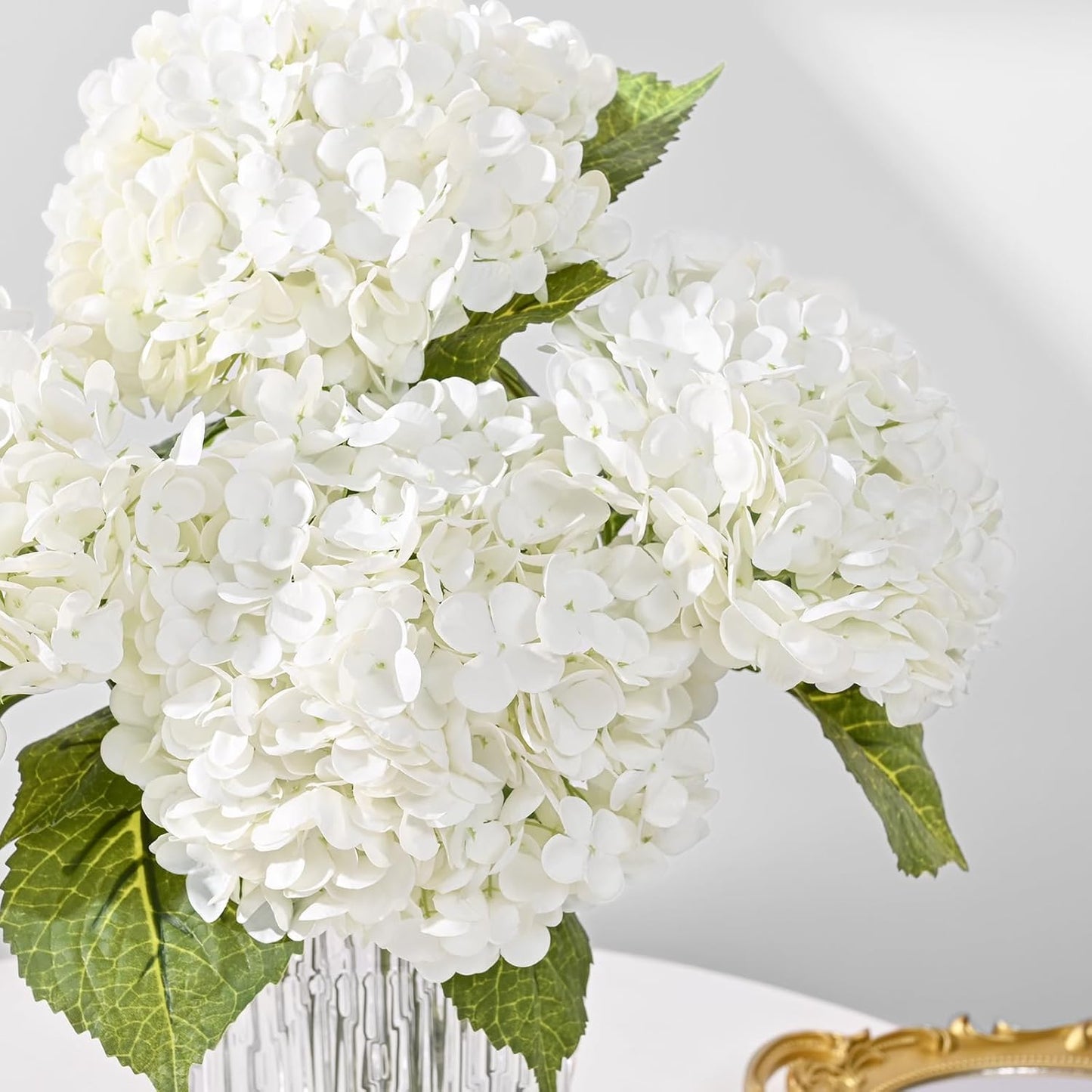 3Pcs 21in Hydrangea Artificial Flowers, Latex Real Touch Hydrangeas Lifelike Large Hydrangea Flowers for Home Decor Party Arrangements Wedding Bouquets Centerpieces (Blue)