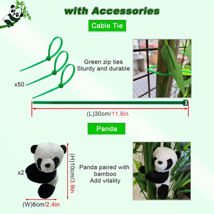Artificial Bamboo Tree (Green, 4FT/1.2M, Artificial Bamboo Tree 4FT (20 Pack))- UV Resistant Outdoor Indoor Faux Bamboo Screen with Zip Ties & Accessories