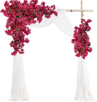 Pack of 16 - Artificial Bougainvillea Flower Stems Silk Bougainvillea Long Branches Full Blossoms for Home Wedding Table Centerpiece Shower Event Backdrop Indoor Outdoor Decorations (Fuchsia)