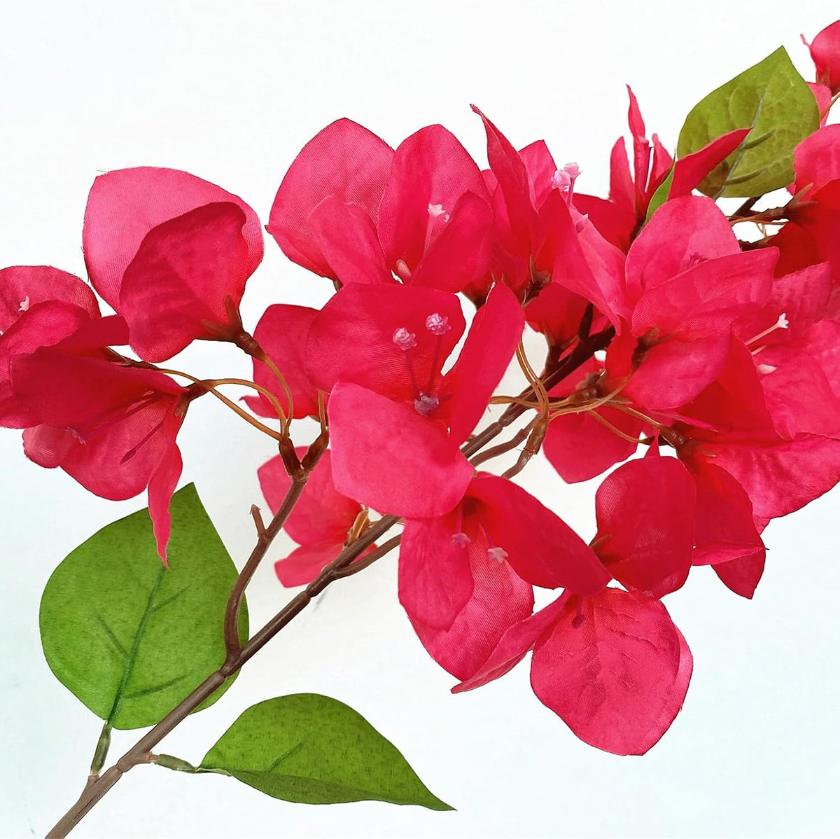 Pack of 16 - Artificial Bougainvillea Flower Stems Silk Bougainvillea Long Branches Full Blossoms for Home Wedding Table Centerpiece Shower Event Backdrop Indoor Outdoor Decorations (Fuchsia)