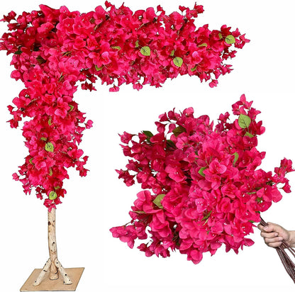 Pack of 16 - Artificial Bougainvillea Flower Stems Silk Bougainvillea Long Branches Full Blossoms for Home Wedding Table Centerpiece Shower Event Backdrop Indoor Outdoor Decorations (Fuchsia)