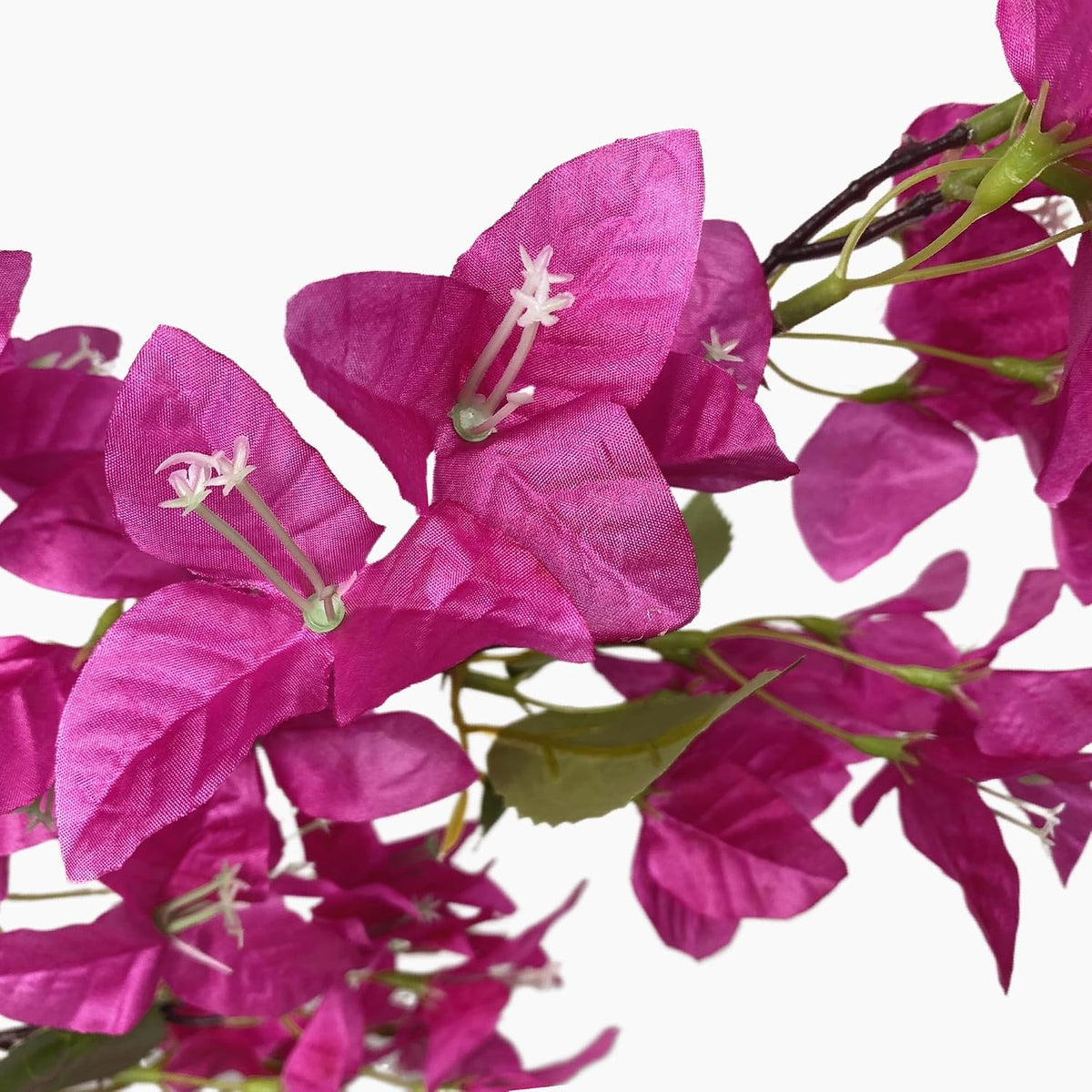 Pack of 16 - Artificial Bougainvillea Flower Stems Silk Bougainvillea Long Branches Full Blossoms for Home Wedding Table Centerpiece Shower Event Backdrop Indoor Outdoor Decorations (Fuchsia)