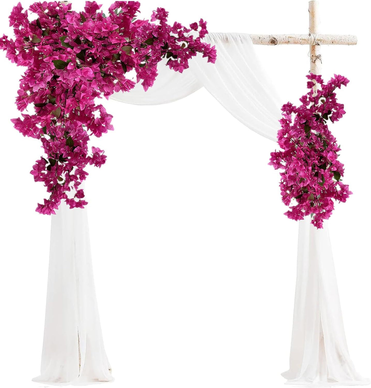 Pack of 16 - Artificial Bougainvillea Flower Stems Silk Bougainvillea Long Branches Full Blossoms for Home Wedding Table Centerpiece Shower Event Backdrop Indoor Outdoor Decorations (Fuchsia)