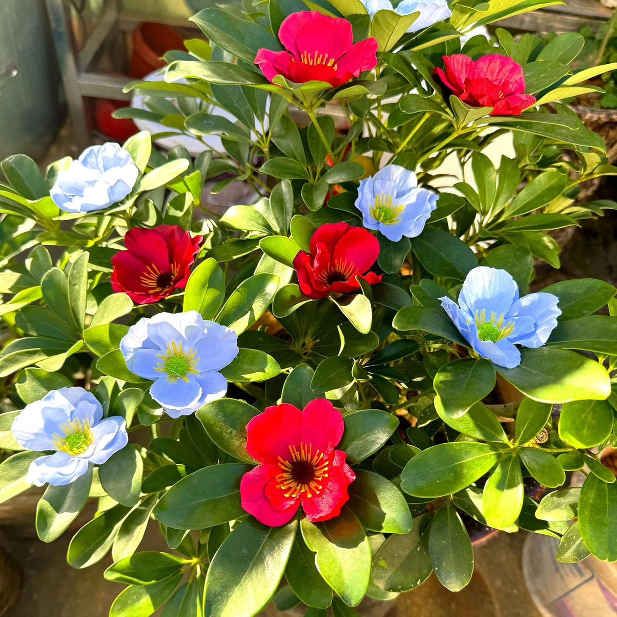 20pcs Artificial Poppy Flower Heads, Red