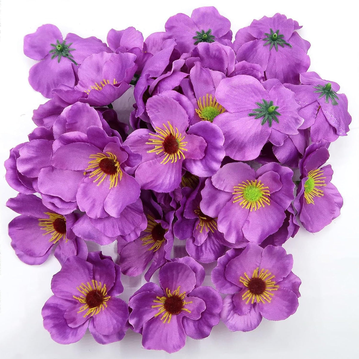 20pcs Artificial Poppy Flower Heads, Red