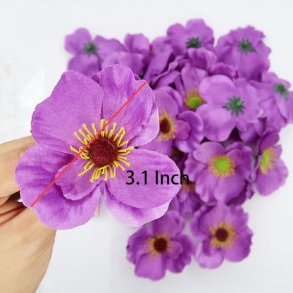 20pcs Artificial Poppy Flower Heads, Red