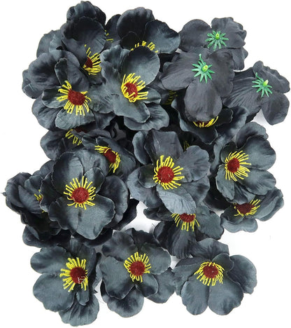 20pcs Artificial Poppy Flower Heads, Red
