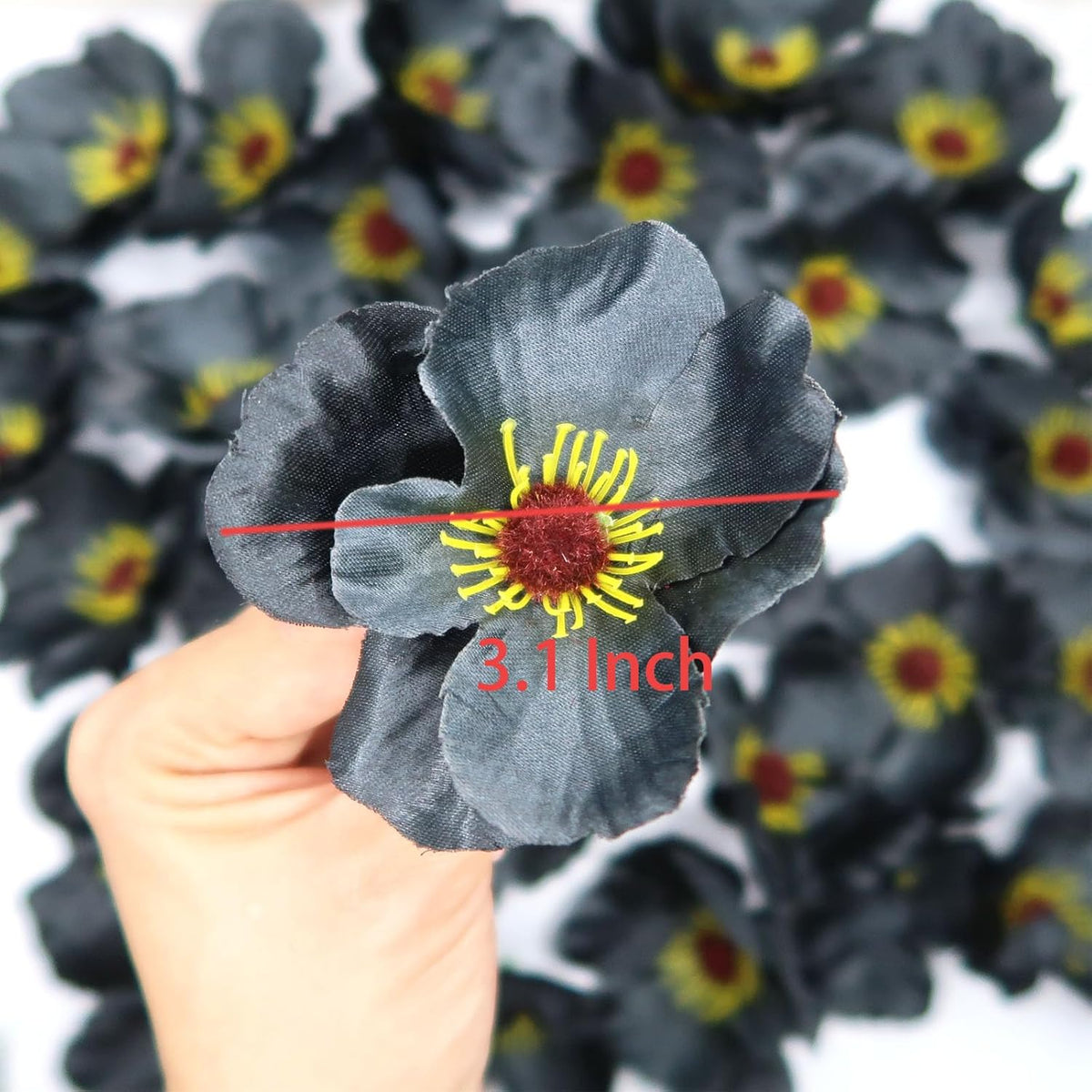 20pcs Artificial Poppy Flower Heads, Red