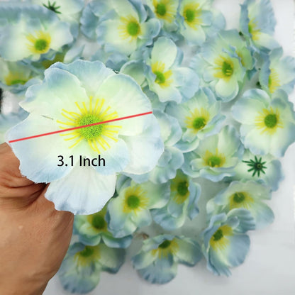 20pcs Artificial Poppy Flower Heads, Red